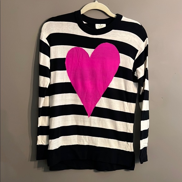 kate spade Sweaters - Kate Spade Striped Sweater with Pink Heart